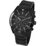 JACQUES LEMANS KC-104B Unisex Analog Quartz Watch 44mm Black Dial Genuine Leather Strap