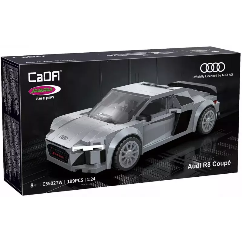 Jamara CaDA Audi R8 Coupé 1:24 Scale Building Blocks Set, 272 Pieces, Grey, Age 8+