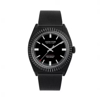 JASON HYDE MAN JH10009 40mm Stainless Steel Quartz Watch Black Dial Leather Strap