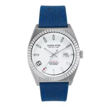Jason Hyde Man JH30010 Quartz Analog Watch 40mm Black Dial Leather Strap