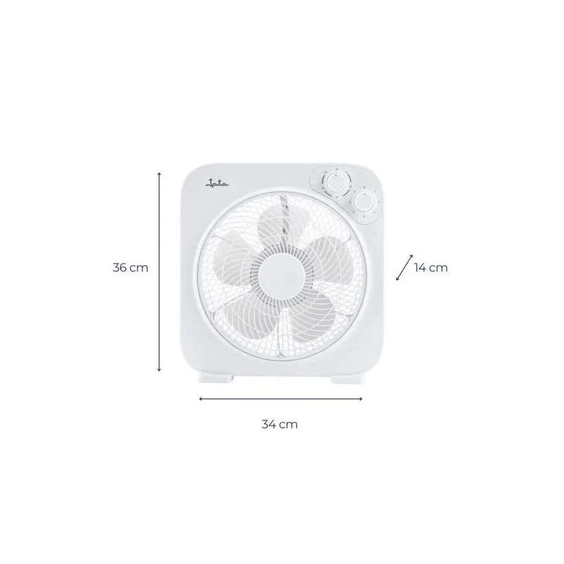 JATA JVVS3116 Pedestal Floor Fan, 45W, 40cm, 3 Speeds, Oscillating, White