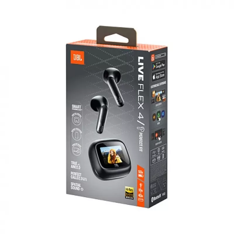 JBL LIVE Flex 4 True Wireless In-Ear Bluetooth Headphones with Adaptive Noise Cancelling, Black