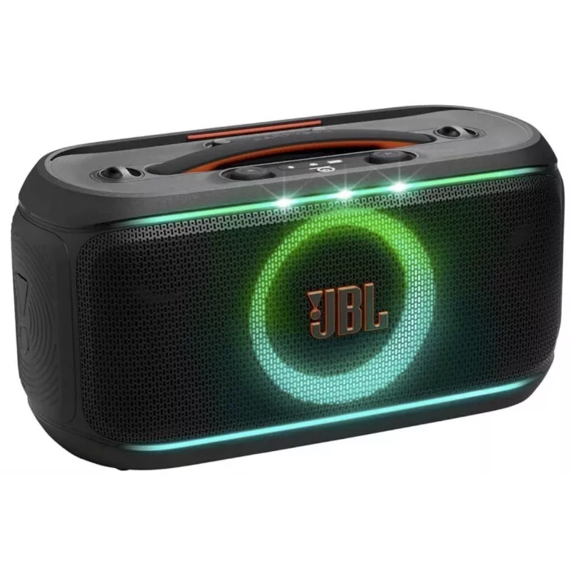 JBL PartyBox On-The-Go 2 Portable Party Speaker with 100W RMS, IPX4 Splashproof, TWS, Mic & Guitar Inputs – Black