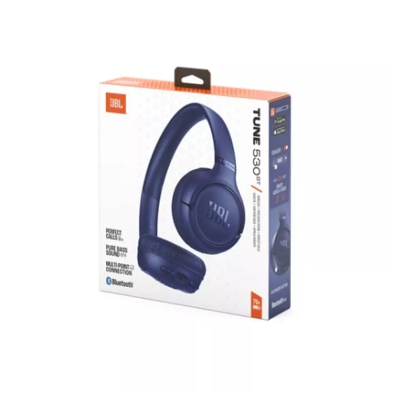 JBL Tune 530BT Wireless On-Ear Headphones with Pure Bass, Bluetooth 5.3, 40H Battery, Blue