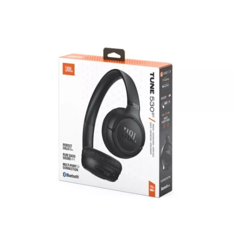 JBL Tune 530BT Wireless On-Ear Headphones with Pure Bass, Bluetooth 5.3, 57-Hour Battery, Black