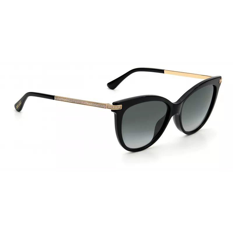 JIMMY CHOO AXELLEGS8079O Women's Butterfly Cat-Eye Sunglasses - Black Frame Gradient Grey Lens 56/16/145 mm