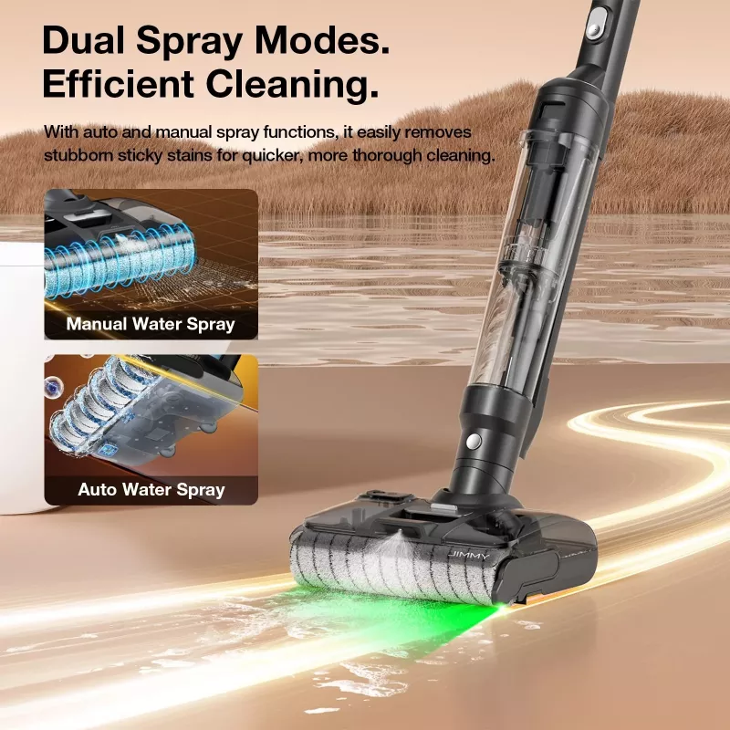 JIMMY PW11 Plus Cordless Wet & Dry Vacuum Cleaner and Washer, 400W, 21.6V, 40-75 min Runtime, Black/Silver