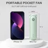 JISULIFE Handheld Fan 8 Plus 5000mAh USB-C Rechargeable Portable Fan with Power Bank and LED Display - Green