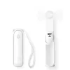 JISULIFE Handheld Fan 8 Plus White - 5000mAh, USB-C, 46h Battery Life, LED Display, Power Bank