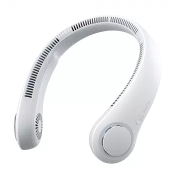 JISULIFE Neck Fan 3 Grey - Wearable Bladeless Fan with 4000mAh Battery, 5 Speeds, USB-C
