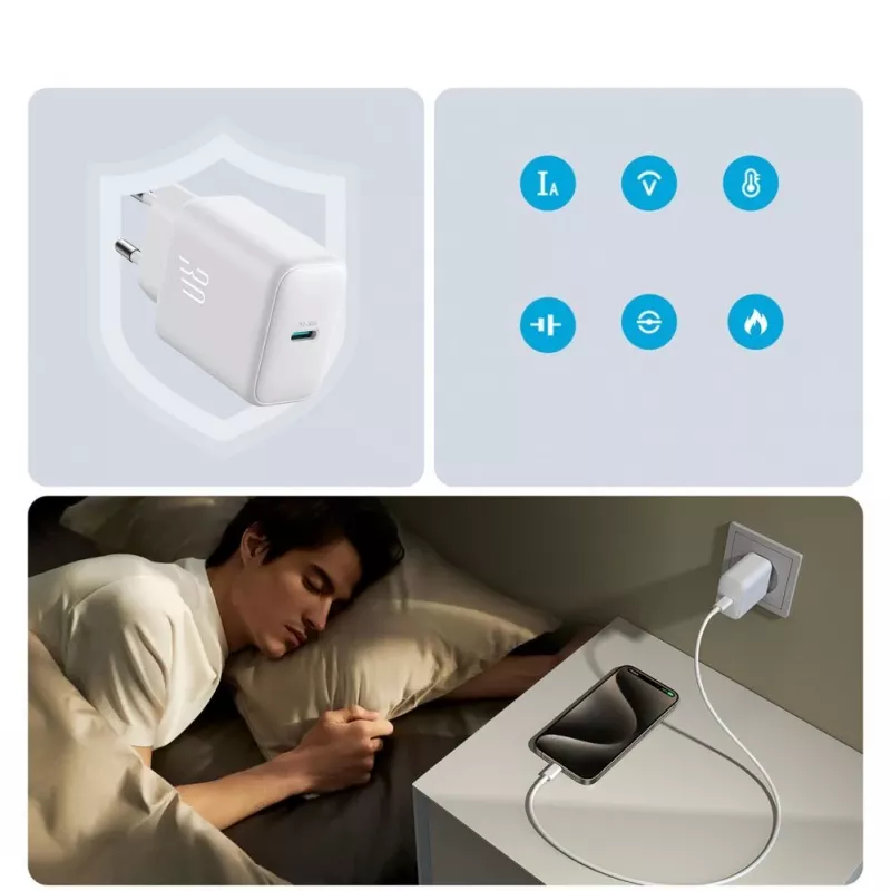 JOYROOM 10000mAh 22.5W USB-C Power Bank with Built-in Cable