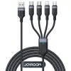 Joyroom 4-in-1 USB - Lightning/ Type-C/ Type-C/ Micro USB Cable Multi-Color Series A18, 3.5A, 1.2m, Black (S-1T4018A18c)