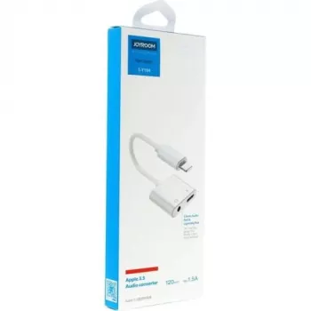 Joyroom Adapter Lightning to Lightning/ 3.5mm Mini Jack, 0.12m, White (S-Y104)
