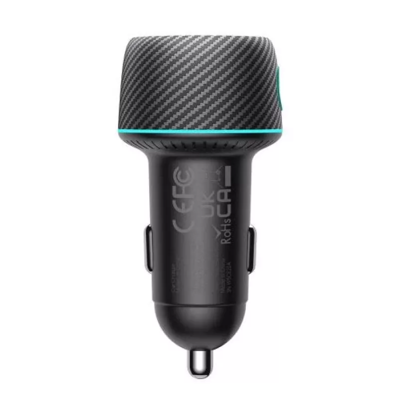 Joyroom Car Charger U+C, QC 3.0, PD, 60W, RGB, Black (JR-CCN01)