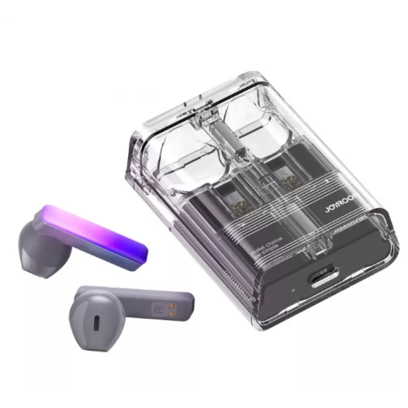 Joyroom IceLens Series True Wireless Earbuds with LED Lights, Bluetooth 5.3, TWS, AAC, SBC, Black (JR-TC1-BLK)
