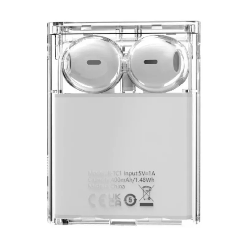 Joyroom IceLens Series True Wireless Earbuds with LED Lights, Bluetooth 5.3, White (JR-TC1-WHT)