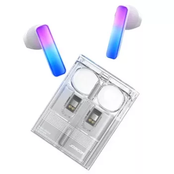 Joyroom IceLens Series True Wireless Earbuds with LED Lights, Bluetooth 5.3, White (JR-TC1-WHT)