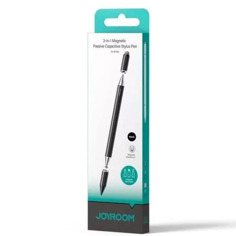 Joyroom JR-BP561 Passive Magnetic Capacitive Stylus Pen - 3-in-1 for Touchscreen (Black)
