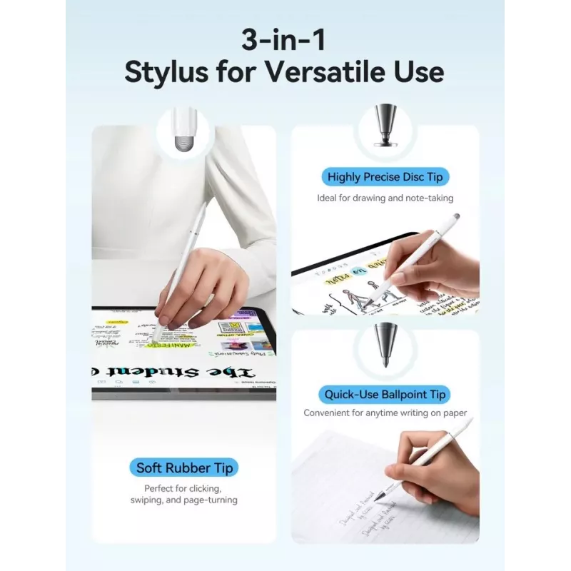Joyroom JR-BP561 Passive Magnetic Capacitive Stylus Pen - 3-in-1 for Touchscreen (Black)