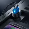 Joyroom JR-CCD03 Car Charger with Digital Display, 3x USB-A, 17W, 3.4A, Black