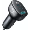 Joyroom JR-CCD04 Car Charger 30W 2x USB-C USB-A with Digital Display - Black