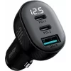 Joyroom JR-CCD04 Car Charger 30W 2x USB-C USB-A with Digital Display - Black
