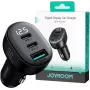 Joyroom JR-CCD04 Car Charger 30W 2x USB-C USB-A with Digital Display - Black
