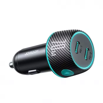 Joyroom JR-CCN02 Car Charger 2x USB-C 70W with LED Backlight, Black