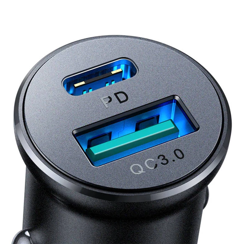 Joyroom JR-CCN05 Mini Car Charger 30W USB-A USB-C Black