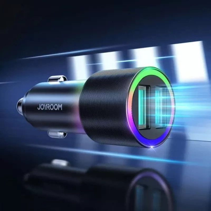 JOYROOM JR-CL10 Car Charger 2x USB 24W LED Backlight Black