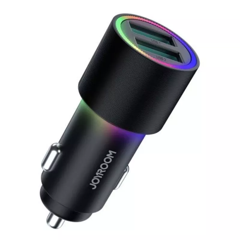 JOYROOM JR-CL10 Car Charger 2x USB 24W LED Backlight Black