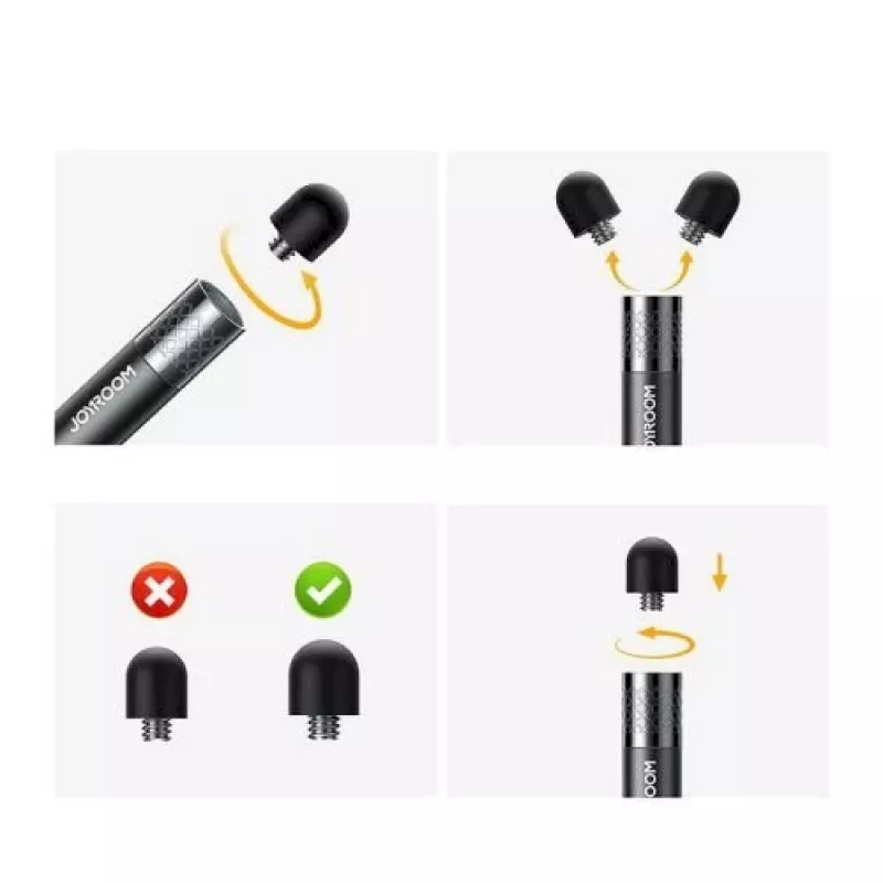 JOYROOM JR-DR01 Active Capacitive Stylus Pen for Touchscreen, Black (JR-DR01-BLK-2)