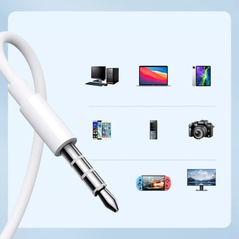 Joyroom JR-EW01 In-Ear Wired Mini Jack Headphones with Remote Control - White