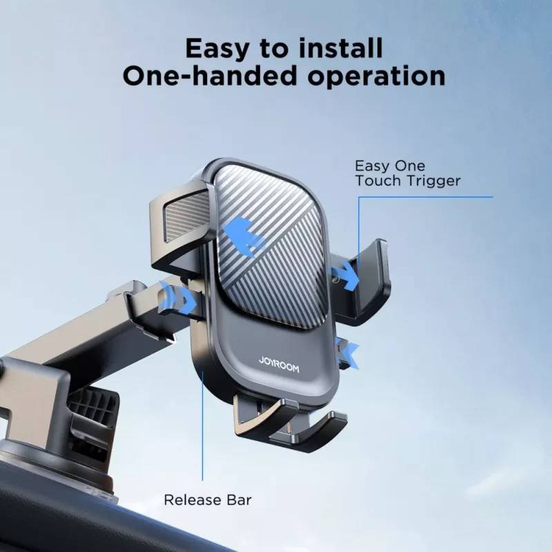 Joyroom JR-OK6 Car Phone Holder Mount - Dashboard & Windshield Suction Cup - Universal for 4.7-7.2 inch Smartphones - 360° Rotation - Black