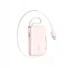Joyroom JR-PR2L Power Bank 10000 mAh 35W with Digital Display, Retractable USB-C and Lightning Cables (0.7m) Pink
