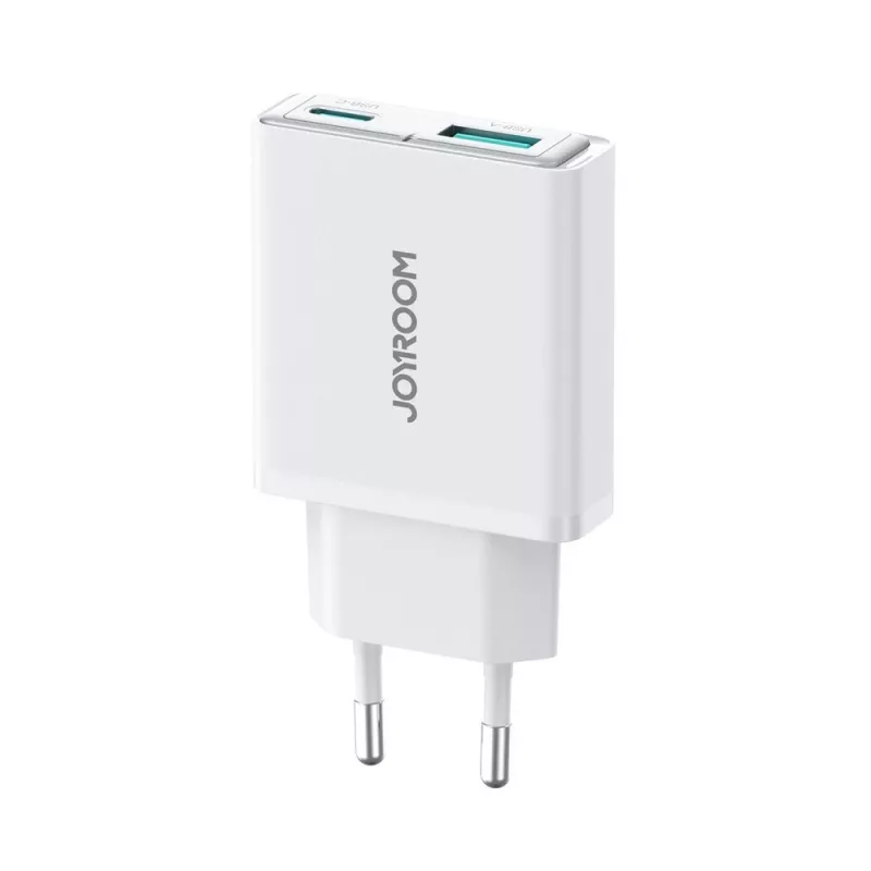 JOYROOM JR-TCF14-WHT 20W PD 3.0 & QC 3.0 Dual-Port USB Wall Charger - White