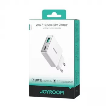 JOYROOM JR-TCF14-WHT 20W PD 3.0 & QC 3.0 Dual-Port USB Wall Charger - White