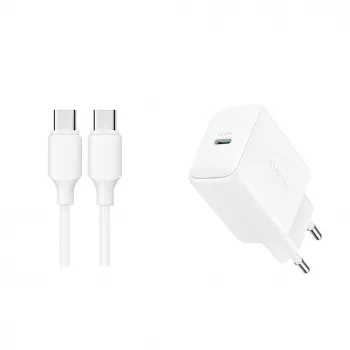 JOYROOM JR-TCF20 20W USB-C Wall Charger with USB-C to USB-C Cable (1m)