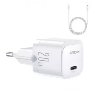 Joyroom Mini USB-C Charger 20W PD with USB-C to Lightning Cable - White JR-TCF02