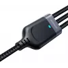 JOYROOM S-1T3018A18 3-in-1 Multi Charging Cable USB-A to USB-C/Micro-USB/Lightning, 30cm Braided Nylon, 3.5A, Black