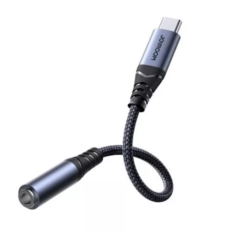 Joyroom SY-C01 USB-C to 3.5mm Audio Adapter with 60W PD Charging, 0.14m, Black