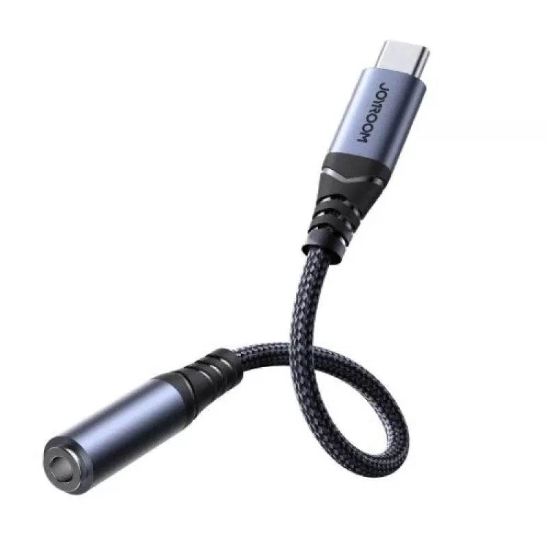 Joyroom SY-C01 USB-C to 3.5mm Audio Adapter with 60W PD Charging, 0.14m, Black