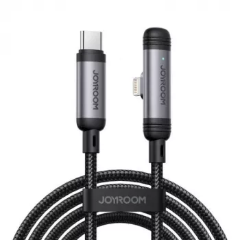 JOYROOM Type-C to Lightning EnjoyX Series 90° Cable A56, 30W, 480Mbps, 1.2m, Black (S-A56)