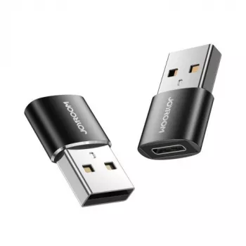 Joyroom USB 3.2 Gen 1 Adapter, USB-A Male to USB-C Female, 2-Pack, Black (S-H152-BLK)