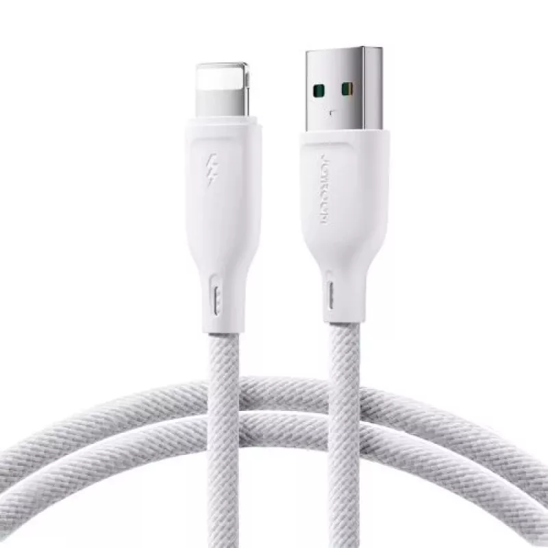 Joyroom USB-A to Lightning Cable Multi-Color Series A14, 480 Mbps, 3A, 1.2m, White (SA34-AL3)