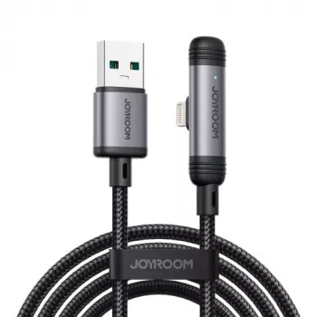 Joyroom USB-A to Lightning EnjoyX Series 90 Degree Cable A56, 3A, 480Mbps, 1.2m, Black (S-A56)