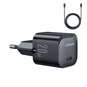 Joyroom USB-C 20W PD Mini Charger with USB-C to Lightning Cable - Black