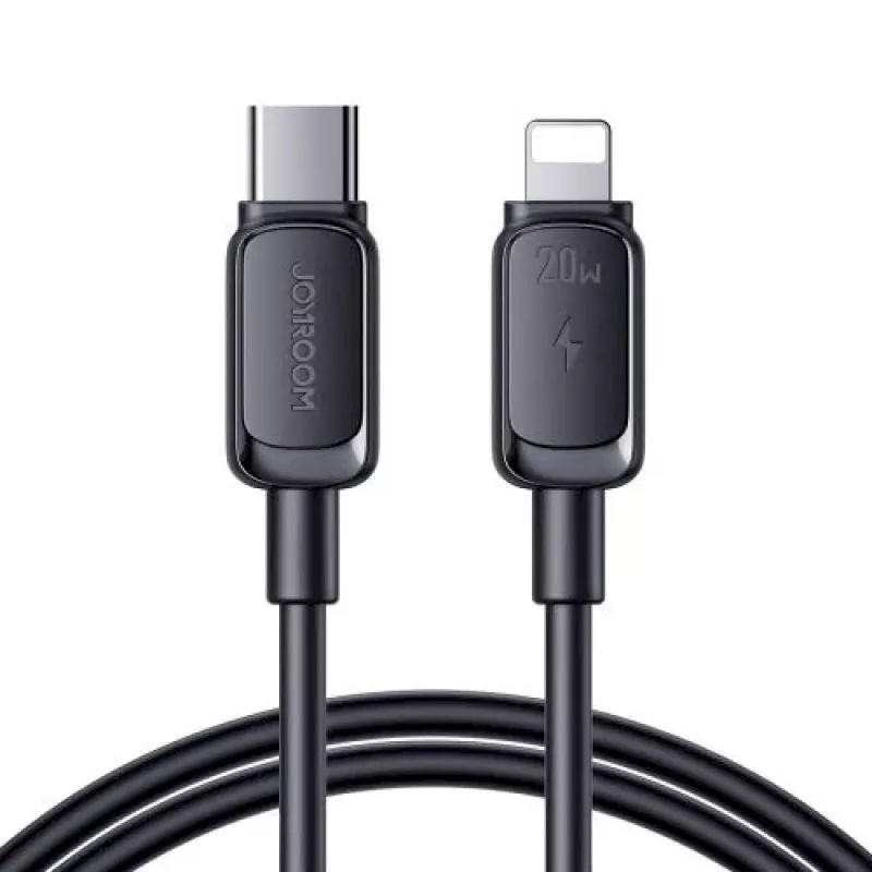 JOYROOM USB-C to Lightning Cable Multi-Color Series A14, 20W, 480 Mbps, 1.2 m, Black (S-CL020A111B)