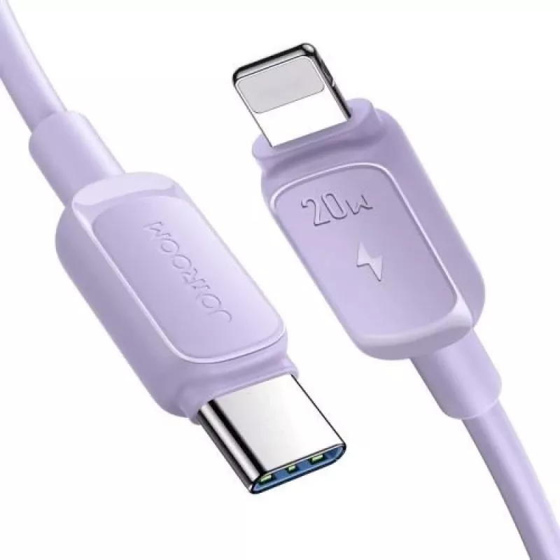 JOYROOM USB-C to Lightning Cable Multi-Color Series A14, 20W PD, 480 Mbps, 1.2m, Purple (S-CL020A11P)