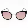 JPLUS Woman JP3038-01 Sunglasses - Black Acetate Frame, Grey Polycarbonate Lens, UV400 Protection, 51/25/145 mm